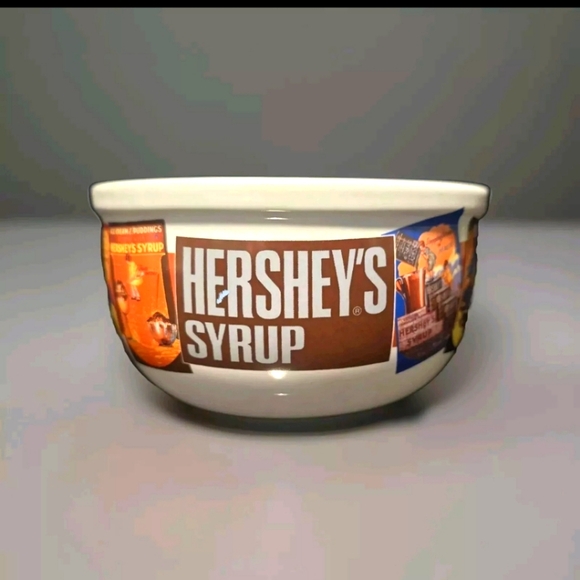 Hershey's Syrup Ceramic Cereal Soup Ice Cream Bowl Made By Houston Harvest - Picture 3 of 6